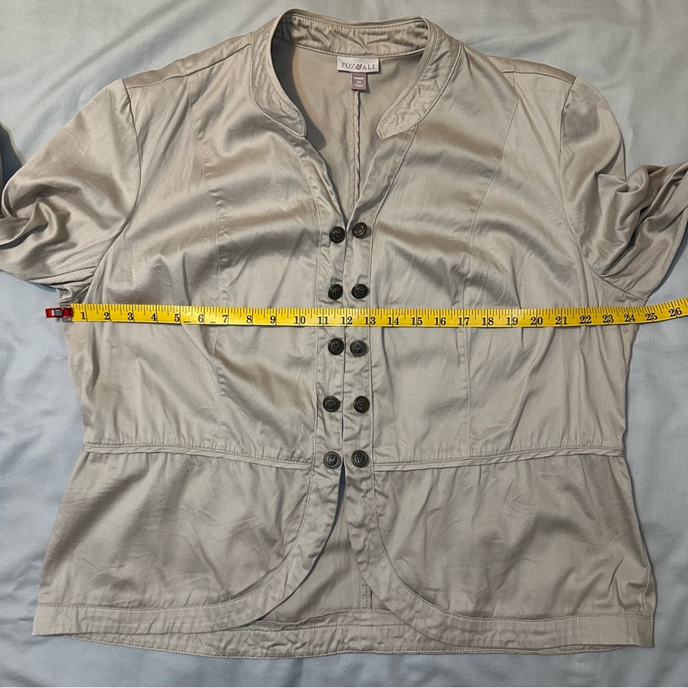Roz & Ali Tan Button-Up Utility Jacket 2X - Picture 10 of 13